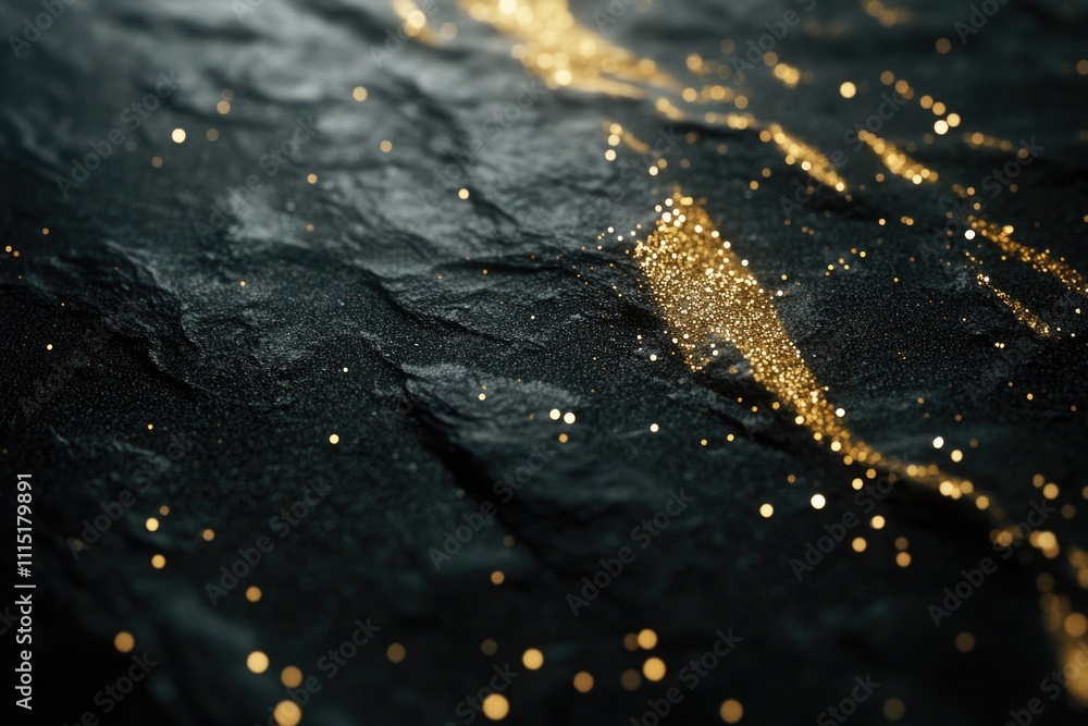 Canvas Prints Gold sparkles on black surface