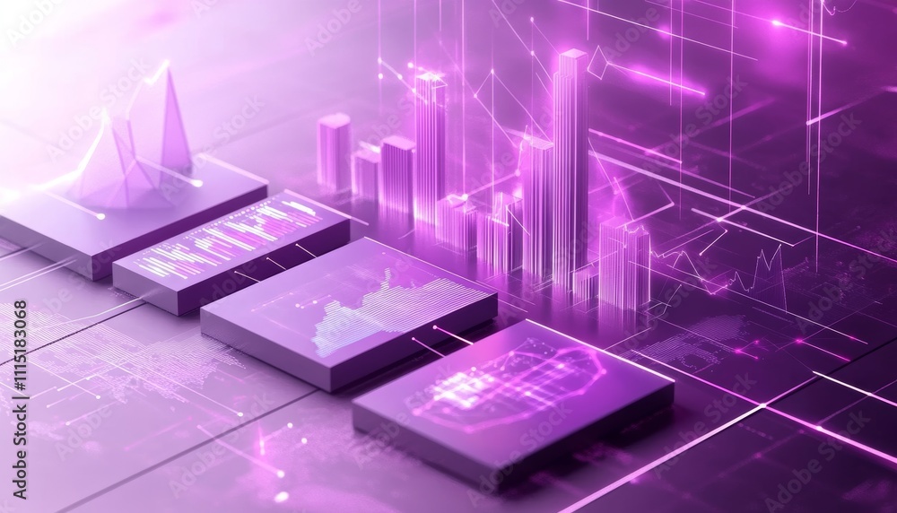 Poster innovative data visualization showcasing modern analytics with vibrant gradients and dynamic graphs 