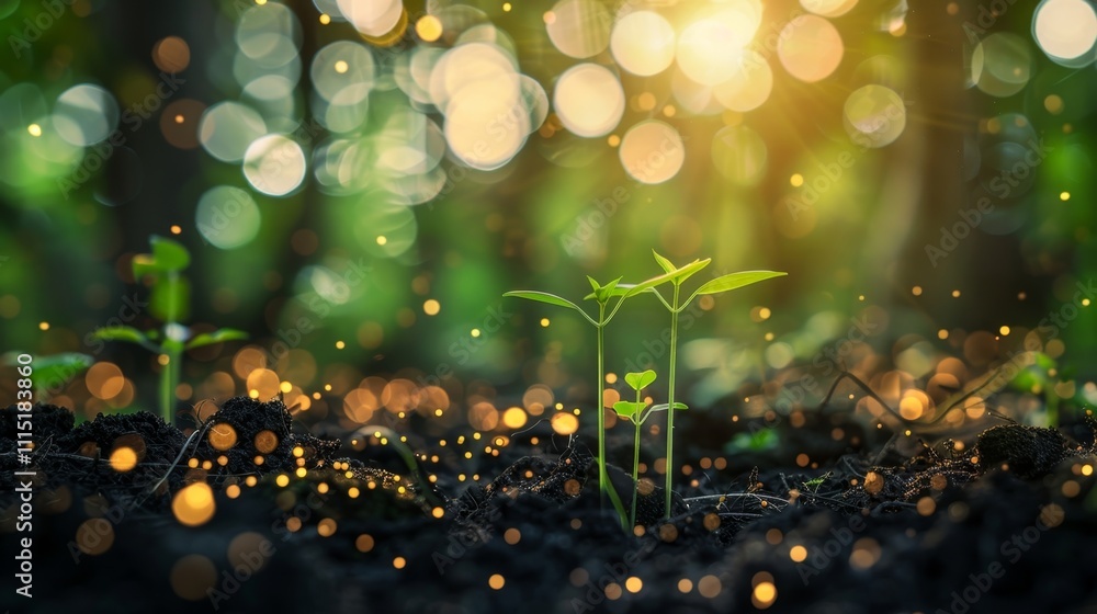 Poster smaller saplings grow at the base of the towering trees symbolizing the potential for new nodes to j