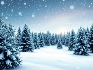 Obraz premium Close up of snow-covered fir trees in a winter forest, with a serene and chilly atmosphere, holidays, forest