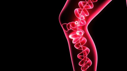 A red leg with a spiral shape