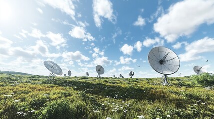 Extraterrestrial satellite and large receiver dish