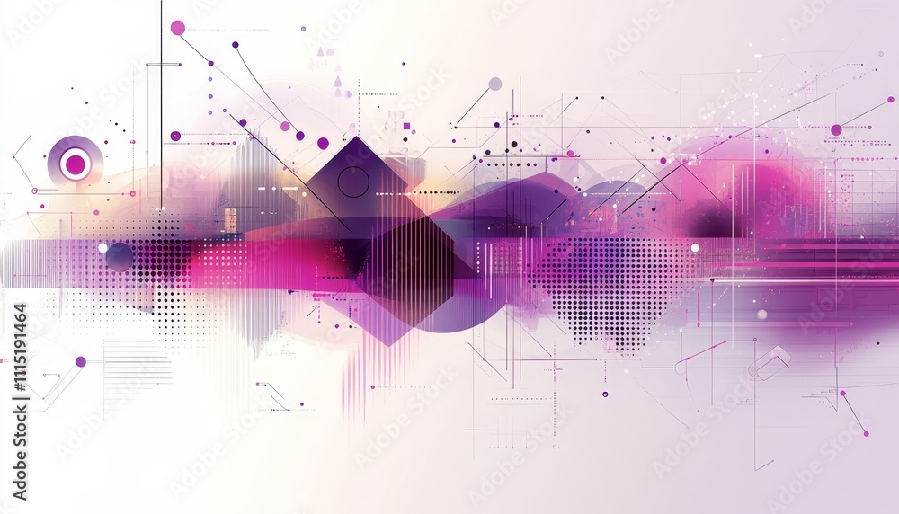 Aufkleber dynamic abstract design blending vibrant colors and geometric shapes, creating an energetic atmosphe