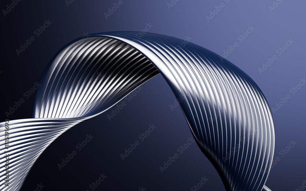 Poster abstract metal curve background, 3d rendering.