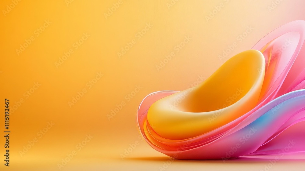 Poster vibrant 3d abstract background with colorful swirls and soft light
