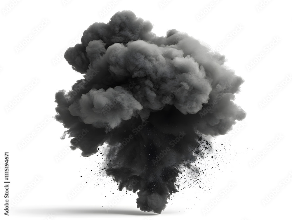 Aufkleber dramatic explosion cloud formation abstract art visual content studio setting close-up view conceptu