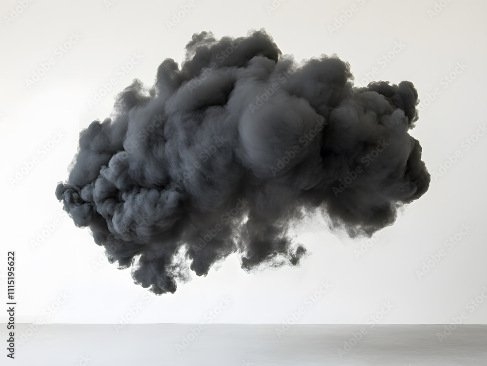 Poster mysterious dark smoke cloud formation studio setting abstract art minimalist environment close-up vi