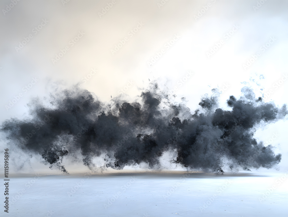 Poster dynamic smoke explosion in studio setting abstract art concept minimalist environment artistic viewp