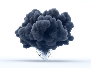 Dark smoke cloud formation studio setting digital art isolated background close-up view atmospheric concept for seo impact