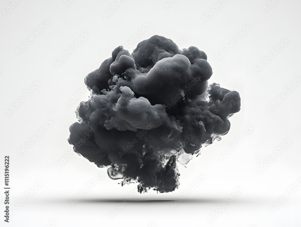 Aufkleber dynamic smoke cloud formation studio setting abstract visual minimalist environment central viewpoin