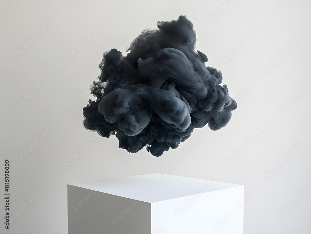 Poster dynamic smoke formation studio setting artistic visual minimalist environment close-up view abstract