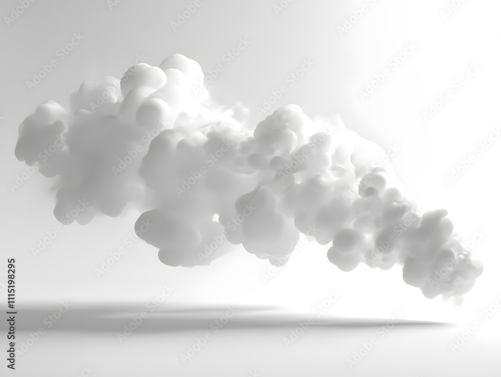 Poster floating cloud formation in studio digital art minimalist environment soft light abstract conceptual