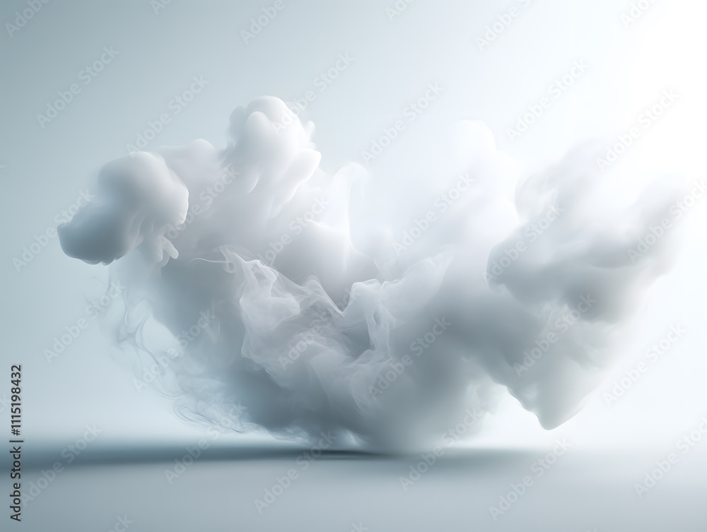 Poster Dynamic cloud formation digital art abstract concept minimalistic setting ethereal viewpoint atmospheric design for visual appeal