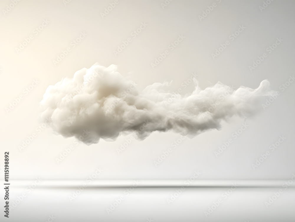 Poster floating cloud formation abstract art minimalist design calm environment aerial view serenity concep