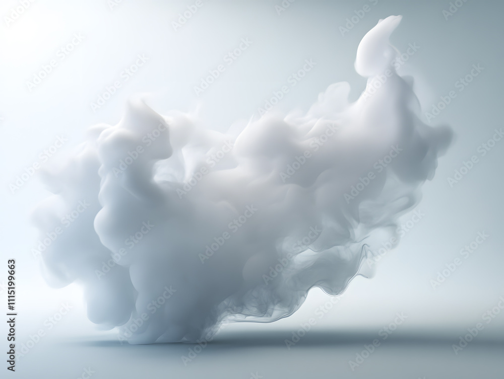 Poster dynamic cloud formation in abstract art studio setting digital illustration bright environment aesth