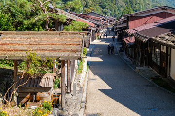 奈良井宿の家並み