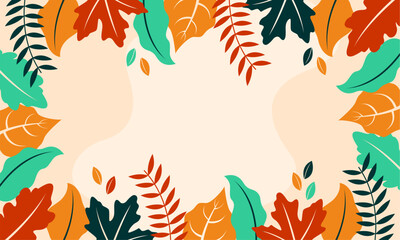 Flat abstract floral leaves background

