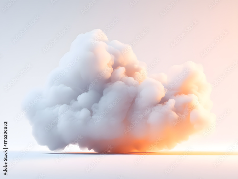 Poster ethereal explosion of clouds abstract digital creation soft lighting environment minimalist viewpoin