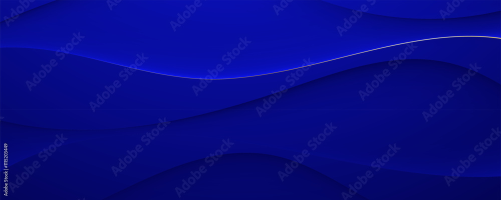Poster abstract blue gradient background wavy shape design vector