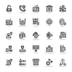 Payment Security icon pack for your website, mobile, presentation, and logo design. Payment Security icon glyph design. Vector graphics illustration and editable stroke.