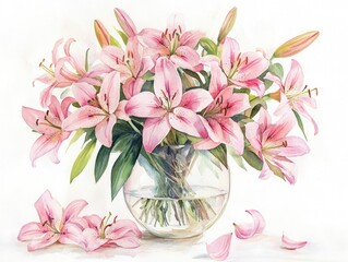 Pink Flowers in Vase