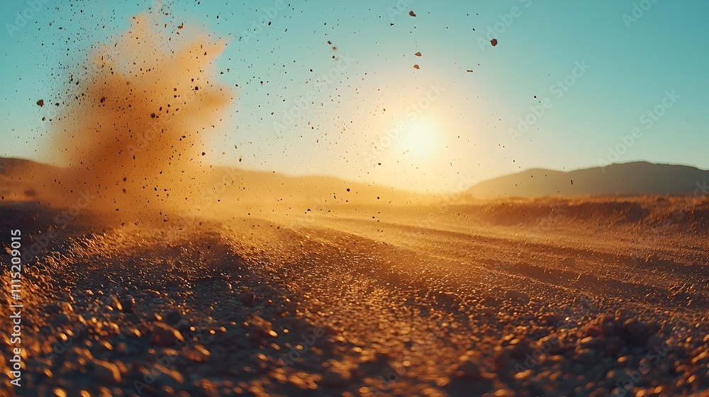 Poster a highly detailed shot of dust particles floating in sunlight creating a gentle haze effect with an 
