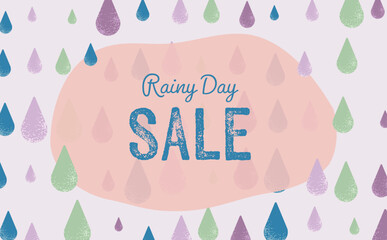 ガーリーカラフルな雨のセール背景