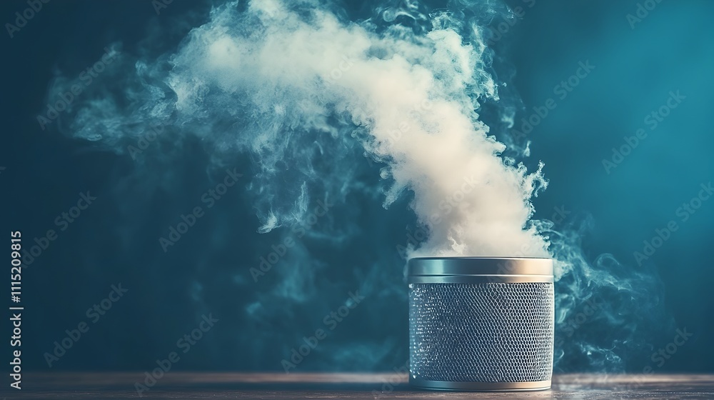 Aufkleber close up view of an air filter clogged with pm 2 5 particles showcasing the hazards of fine dust pol