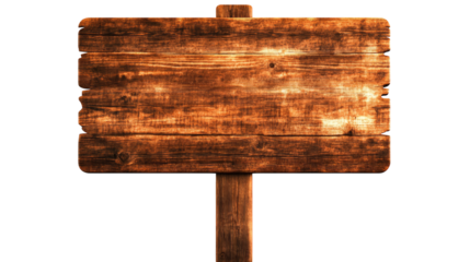 Rustic wooden sign with white background for nature travel themes