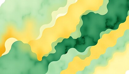 Obraz premium Vector watercolor abstract background, gold and green