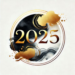 2025 design luxury golden color. Happy new year luxury design.