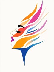 Obraz premium Artistic Portrait of an Indian Woman with Vibrant Colors and Design