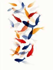 Obraz premium Minimalist Koi Fish Design with Clean Lines and Soft Colors