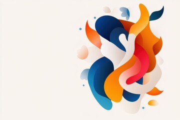 Naklejka premium Vibrant Dynamic Design Featuring Koi Fish with Abstract Elements