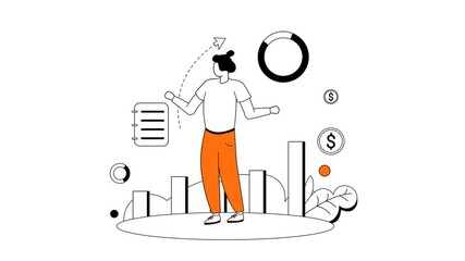 Increase sales 2D Animated Illustration - Powered by Adobe