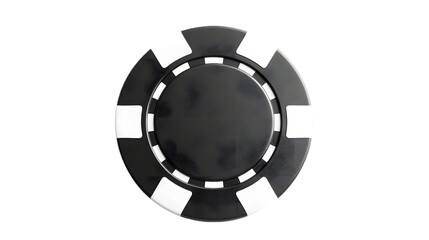 Naklejka premium Blank black and white plastic round chip mockup, top view isolated on a transparent background