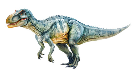 Fototapeta premium allosaurus watercolor illustration of a jurassic dinosaur vintage isolated on a transparent background