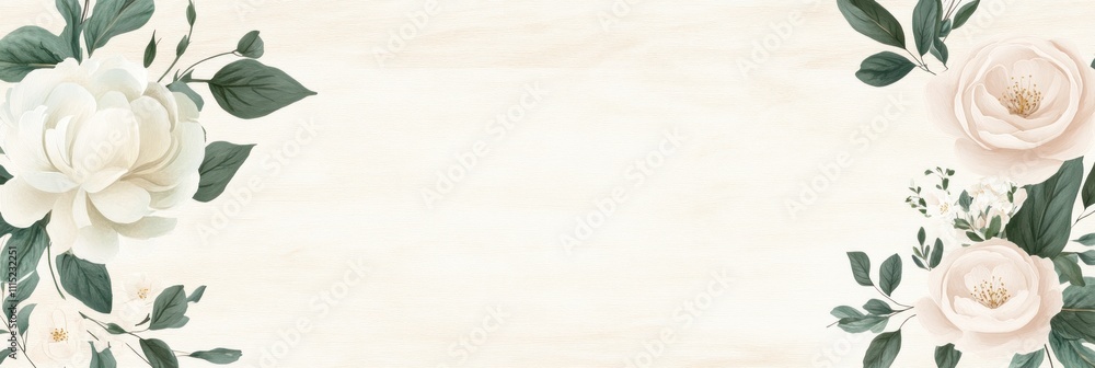 Aufkleber floral design with soft colors and empty space for text or branding.