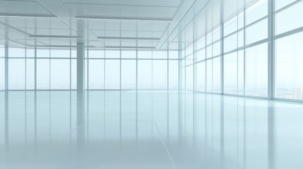 Fototapeta premium Business meeting room with vacant chairs, symbolizing the importance of preparation and anticipation in professional environments.