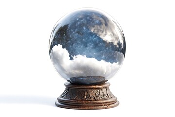 Hand drawn watercolor artwork. Painted aquarelle picture. Artist painting. An ancient purple glowing magic ball of predictions. An unusual wizard's inventory. A sphere with a portal inside.