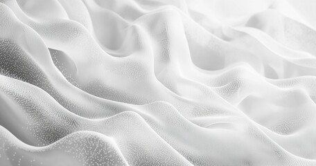 Obraz premium Abstract White Glitter Waves and Flowing Sparkling Particles Background, Minimalist Design for Festive, Elegant, and Modern Themes in Clean Aesthetic Digital or Print Projects, Generative AI