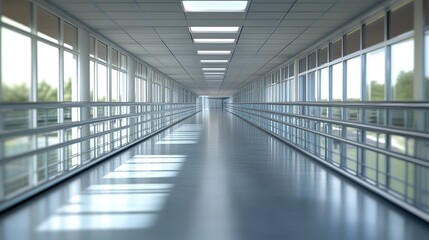 Fototapeta premium Bright and Spacious Hallway in a Modern Building