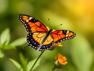 Naklejka premium butterfly on a flower