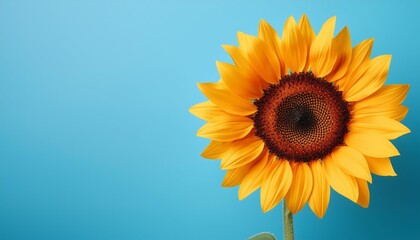 Fototapeta premium sunflower on blue background