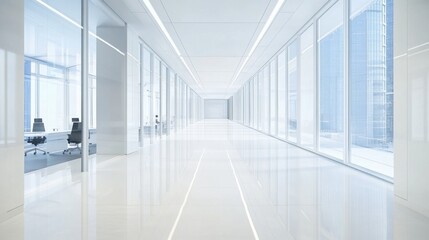 Obraz premium Business meeting room with vacant chairs, symbolizing the importance of preparation and anticipation in professional environments.