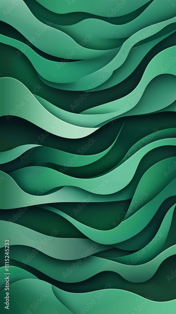 Poster abstract green background vector design for presentations, featuring a light color theme with black 