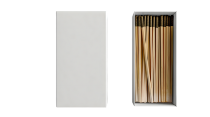 Blank matches box mock up isolated on a transparent background