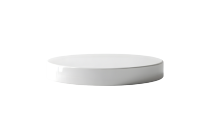 Blank white oval magnet on fridge mockup, side view isolated on a transparent background