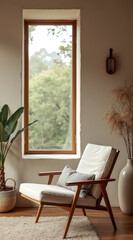 Fototapeta premium relaxing mid-century modern chair a serene room