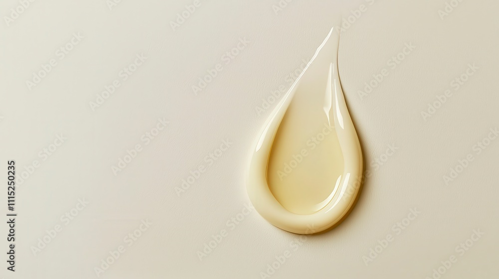 Aufkleber fresh droplet of liquid on smooth surface, showcasing glossy texture and soft color. image evokes se